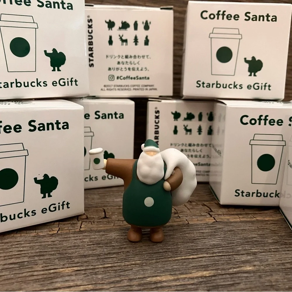Starbucks 2017 JAPAN Christmas Coffee Santa eGift Figures HTF - Picture 5 of 16